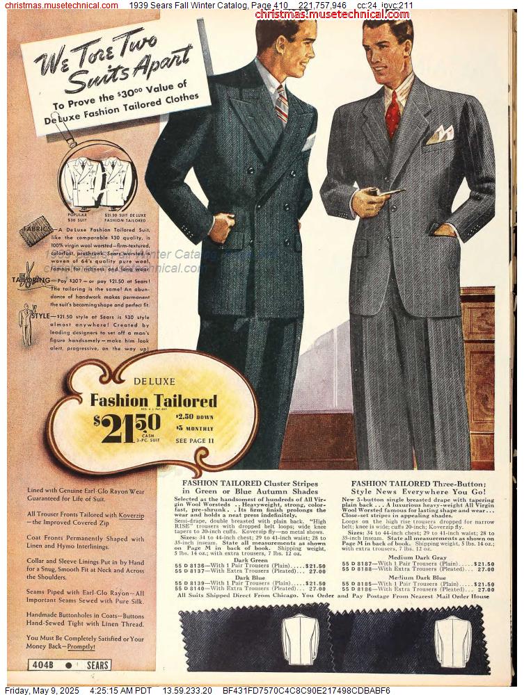 1939 Sears Fall Winter Catalog, Page 410