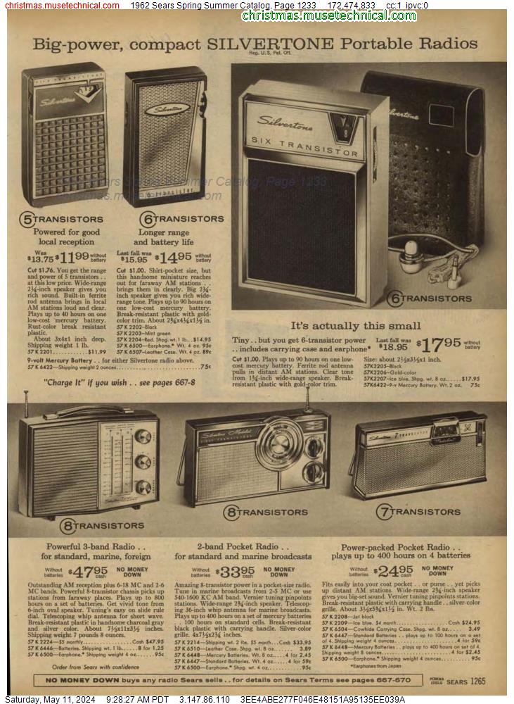 1962 Sears Spring Summer Catalog, Page 1233