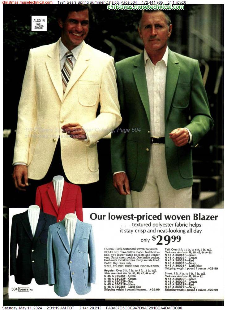 1981 Sears Spring Summer Catalog, Page 504