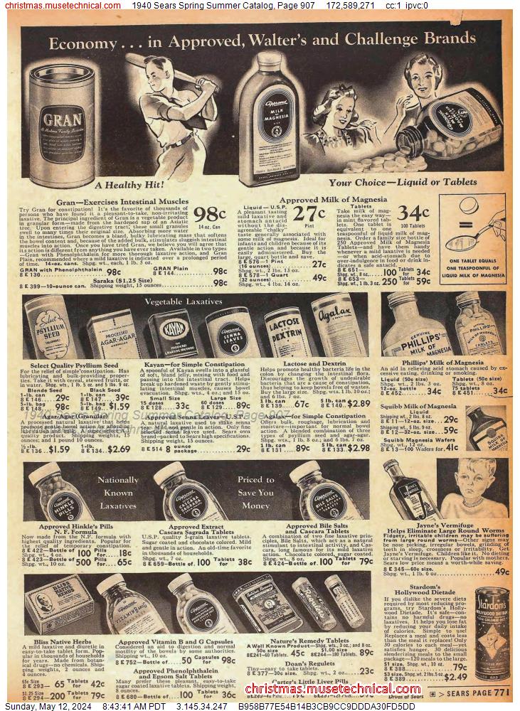 1940 Sears Spring Summer Catalog, Page 907