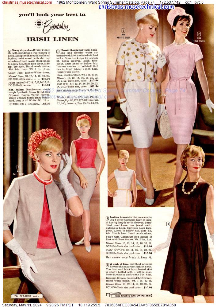 1962 Montgomery Ward Spring Summer Catalog, Page 74