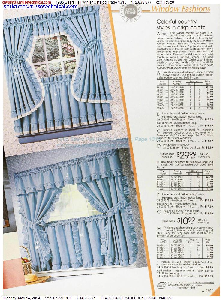 1985 Sears Fall Winter Catalog, Page 1315