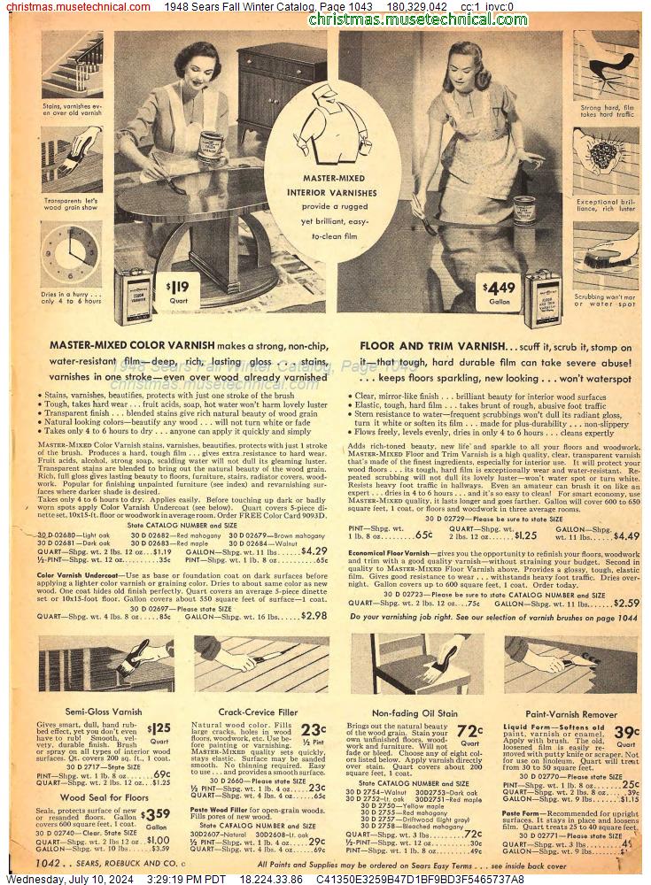 1948 Sears Fall Winter Catalog, Page 1043