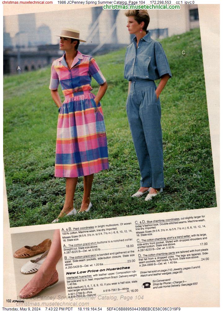 1986 JCPenney Spring Summer Catalog, Page 104