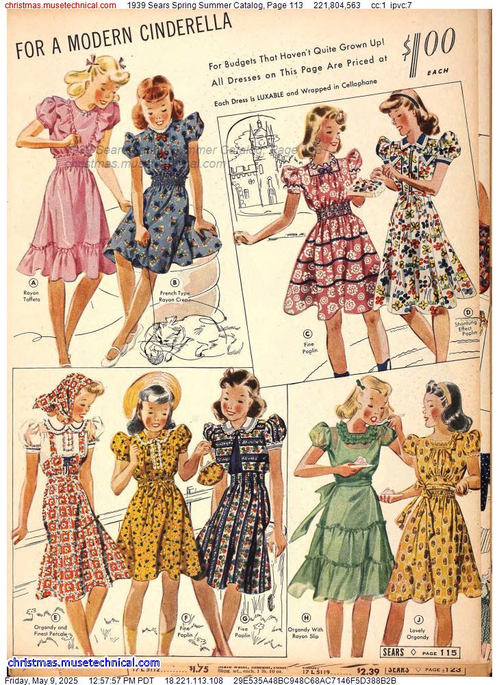 1939 Sears Spring Summer Catalog, Page 113