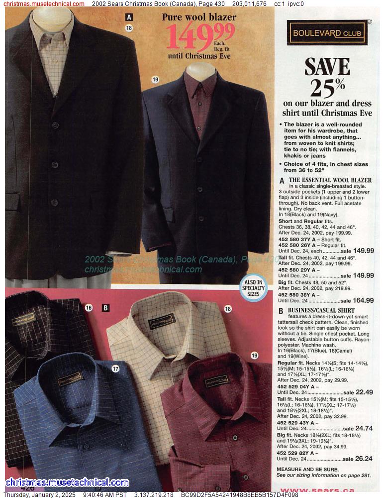 2002 Sears Christmas Book (Canada), Page 430