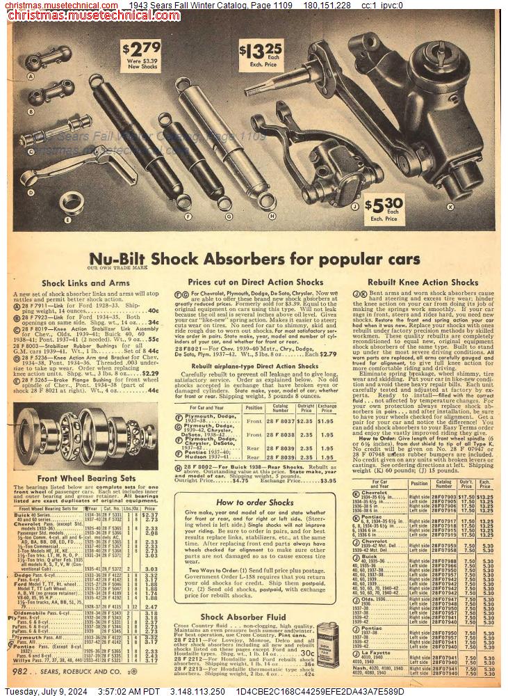 1943 Sears Fall Winter Catalog, Page 1109