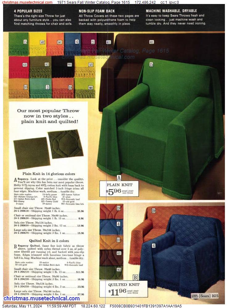 1971 Sears Fall Winter Catalog, Page 1615