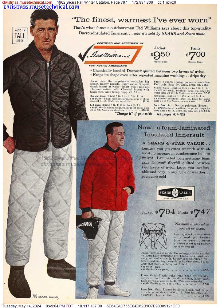 1962 Sears Fall Winter Catalog, Page 797
