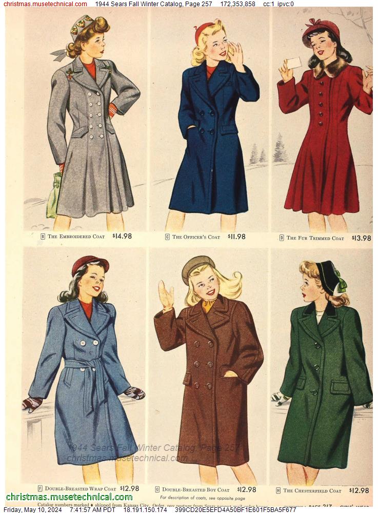 1944 Sears Fall Winter Catalog, Page 257