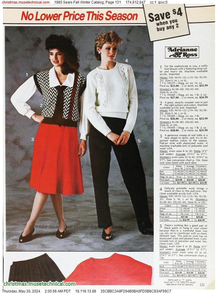 1985 Sears Fall Winter Catalog, Page 131