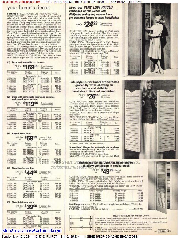 1981 Sears Spring Summer Catalog, Page 903