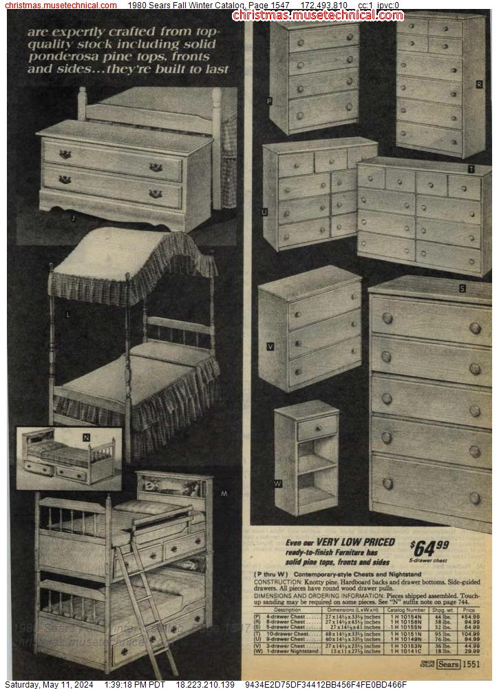 1980 Sears Fall Winter Catalog, Page 1547