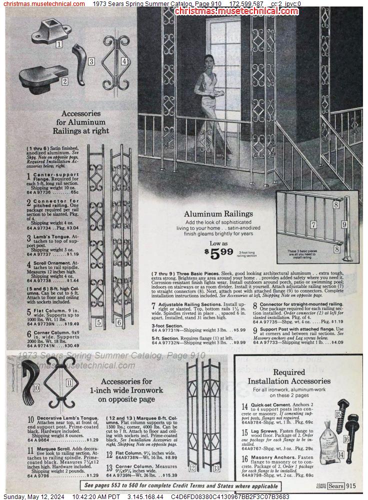 1973 Sears Spring Summer Catalog, Page 910