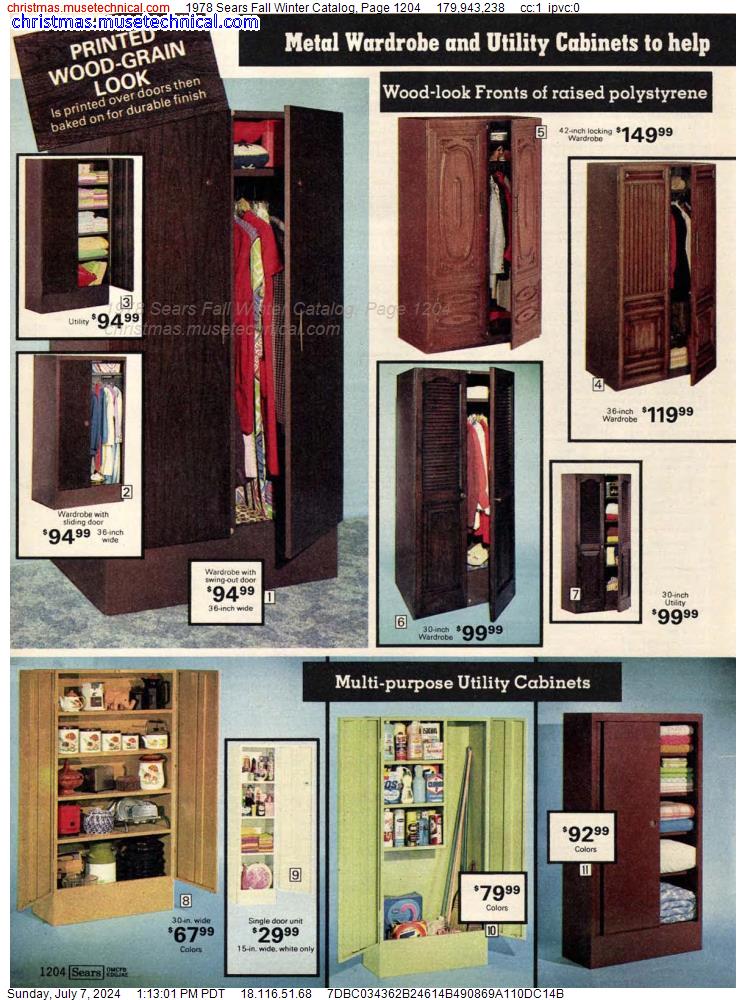 1978 Sears Fall Winter Catalog, Page 1204