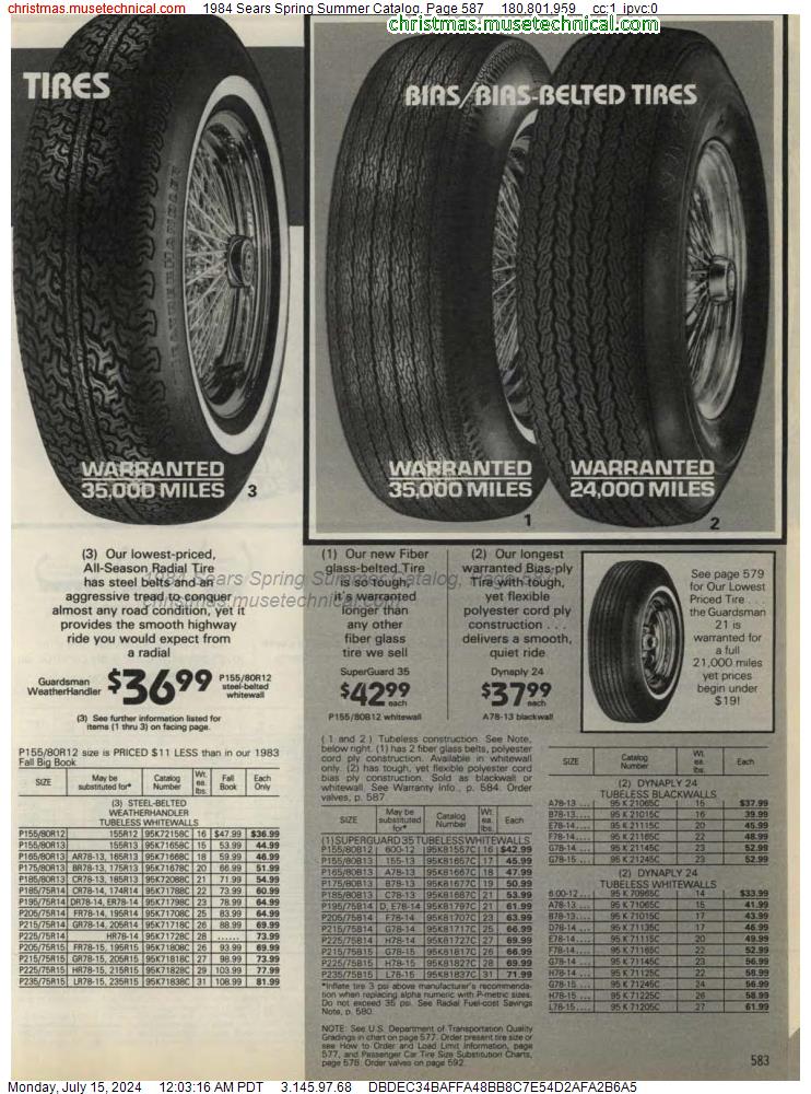 1984 Sears Spring Summer Catalog, Page 587