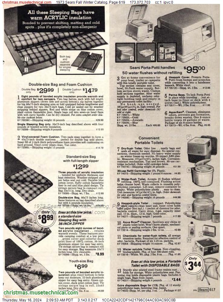 1973 Sears Fall Winter Catalog, Page 619