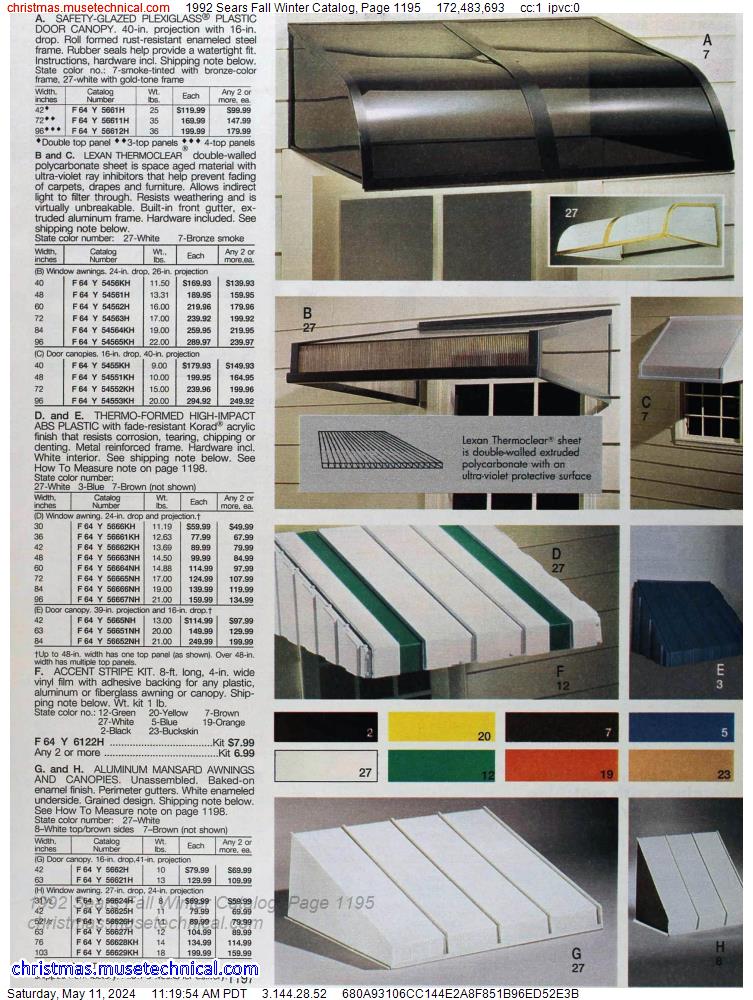 1992 Sears Fall Winter Catalog, Page 1195