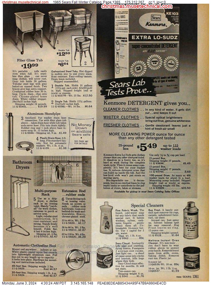 1965 Sears Fall Winter Catalog, Page 1365