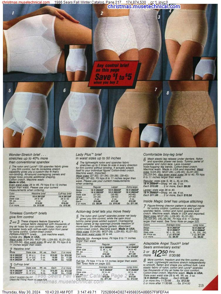 1986 Sears Fall Winter Catalog, Page 217