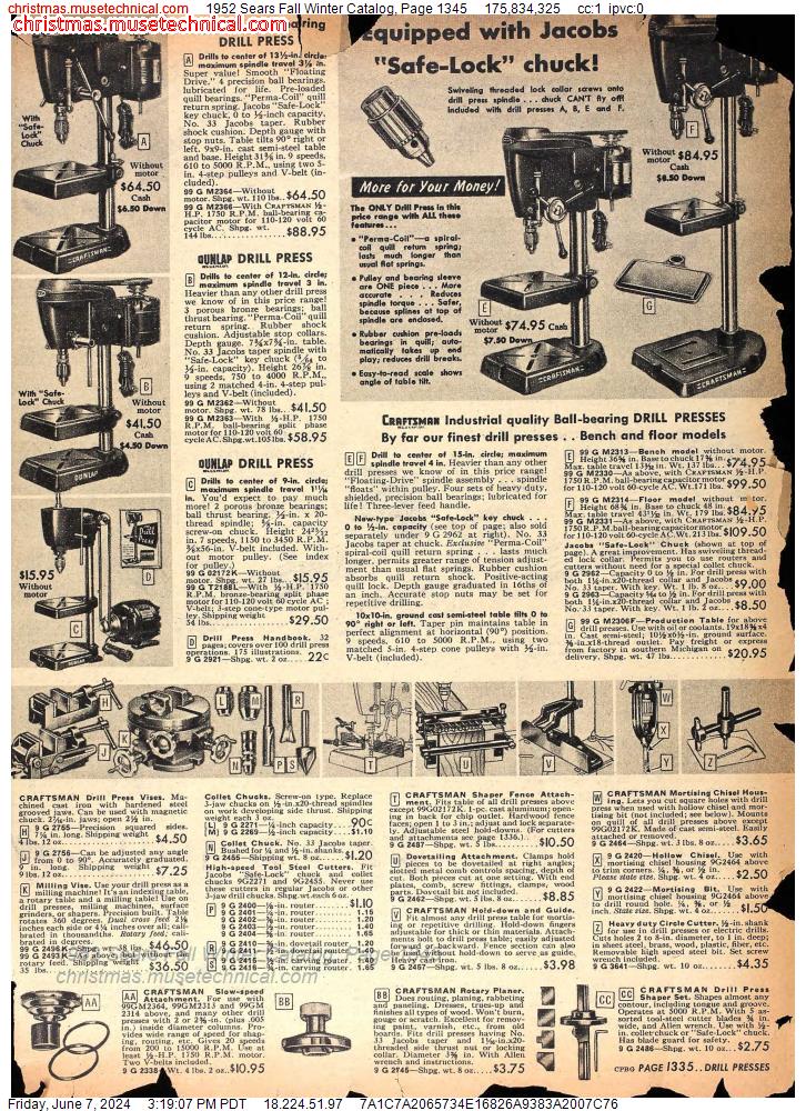 1952 Sears Fall Winter Catalog, Page 1345