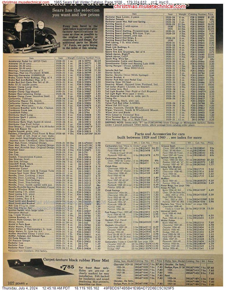 1965 Sears Fall Winter Catalog, Page 1026
