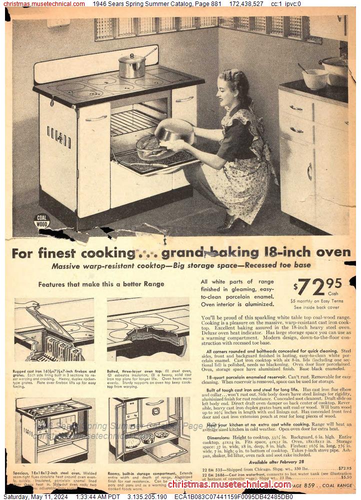 1946 Sears Spring Summer Catalog, Page 881