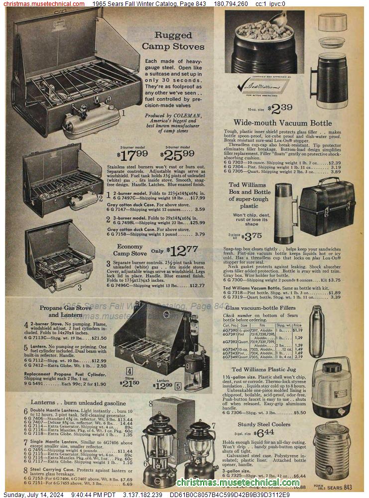 1965 Sears Fall Winter Catalog, Page 843
