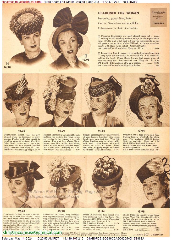 1948 Sears Fall Winter Catalog, Page 305