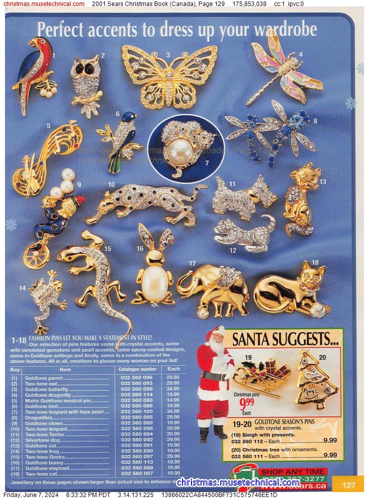 2001 Sears Christmas Book (Canada), Page 129