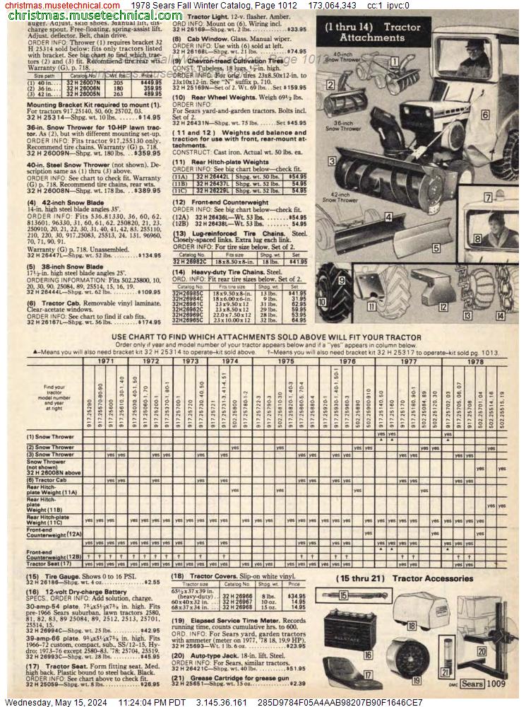 1978 Sears Fall Winter Catalog, Page 1012