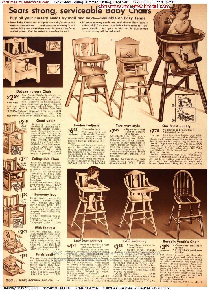 1942 Sears Spring Summer Catalog, Page 240