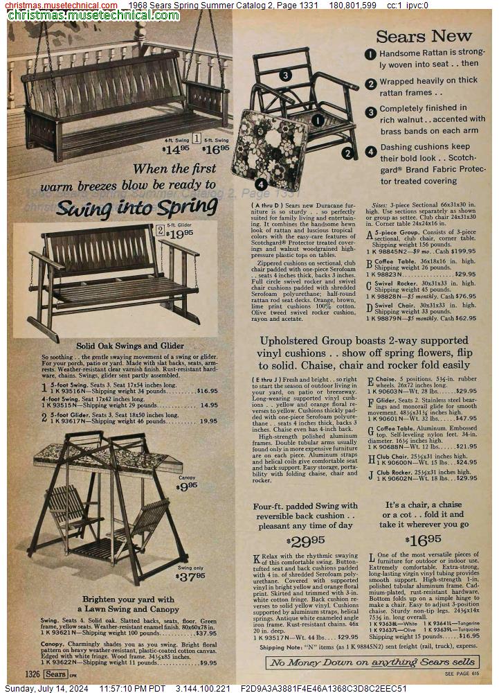 1968 Sears Spring Summer Catalog 2, Page 1331