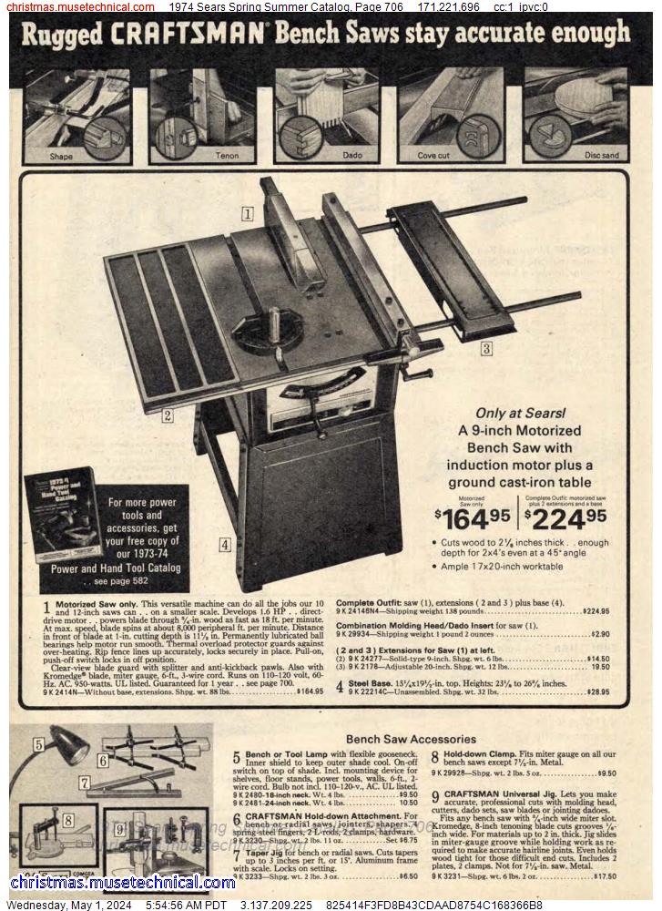 1974 Sears Spring Summer Catalog, Page 706