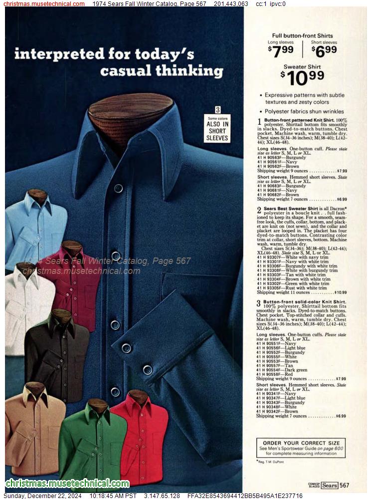 1974 Sears Fall Winter Catalog, Page 567