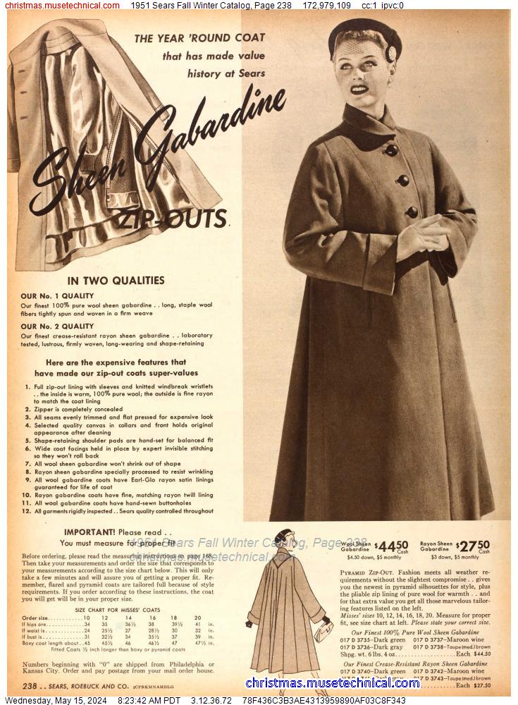 1951 Sears Fall Winter Catalog, Page 238