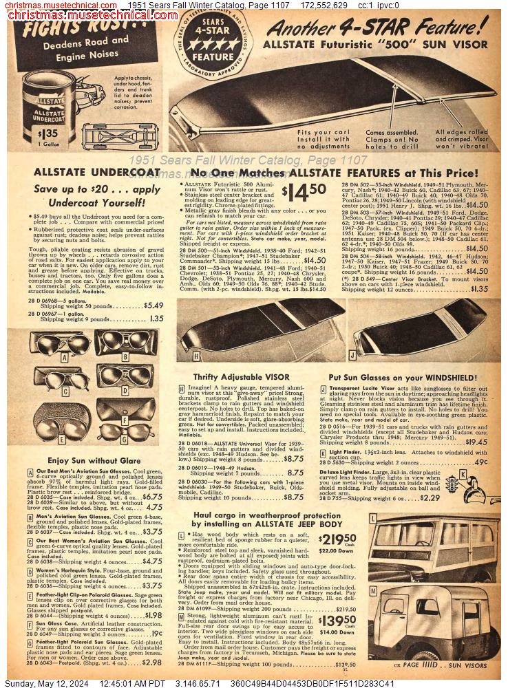 1951 Sears Fall Winter Catalog, Page 1107