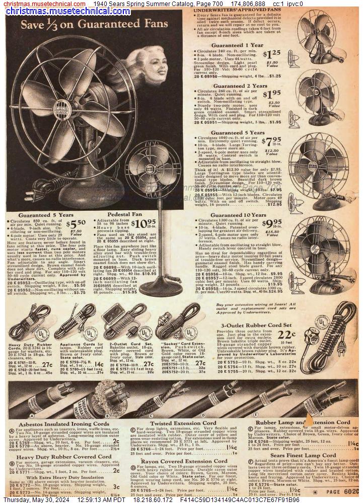 1940 Sears Spring Summer Catalog, Page 700
