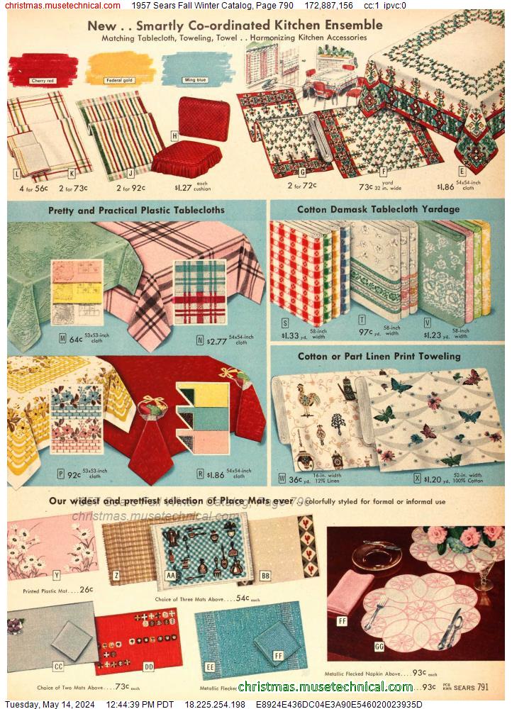 1957 Sears Fall Winter Catalog, Page 790