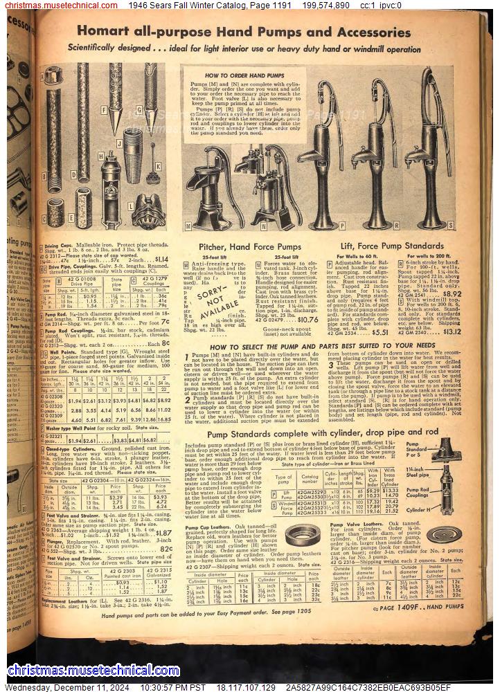 1946 Sears Fall Winter Catalog, Page 1191