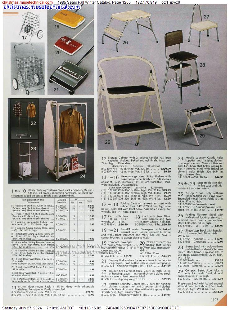 1985 Sears Fall Winter Catalog, Page 1205