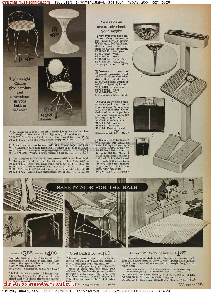 1965 Sears Fall Winter Catalog, Page 1664