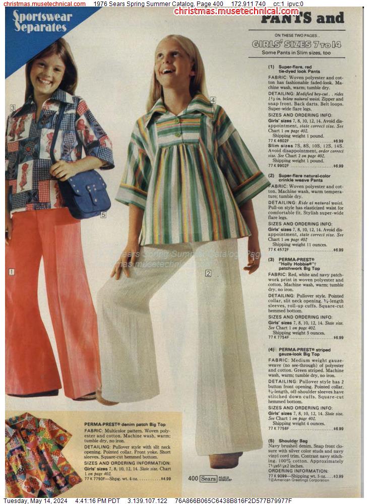 1976 Sears Spring Summer Catalog, Page 400