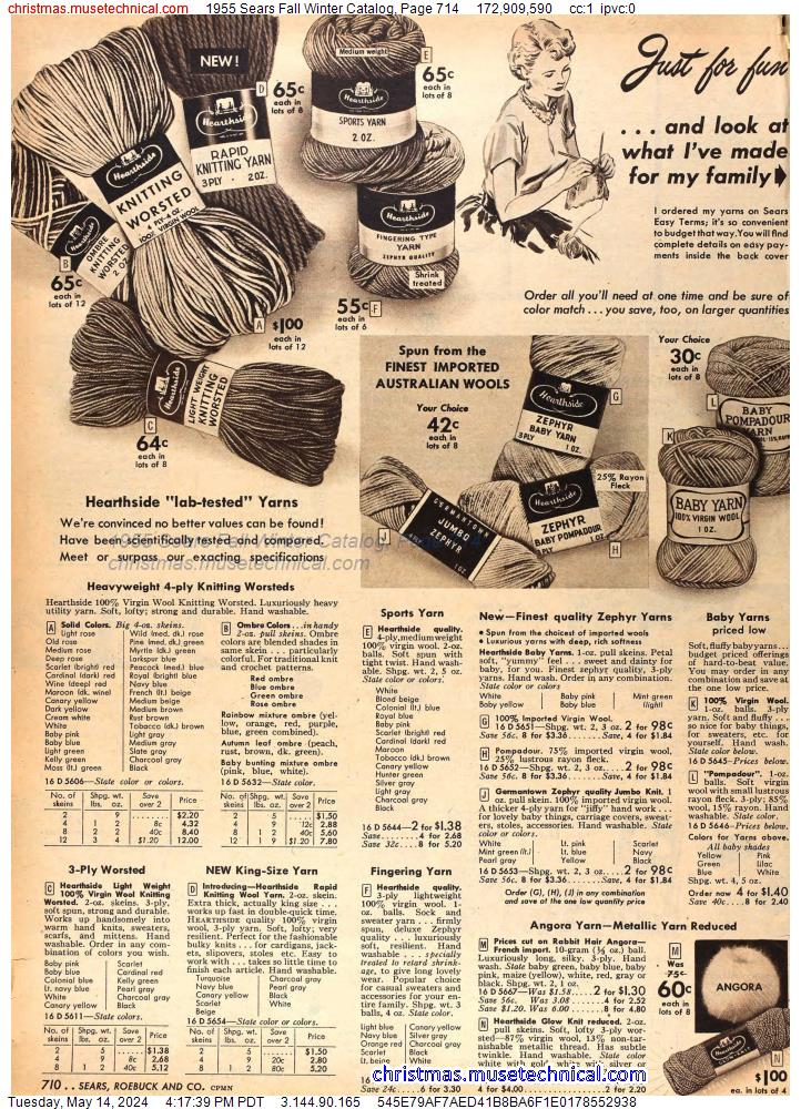 1955 Sears Fall Winter Catalog, Page 714