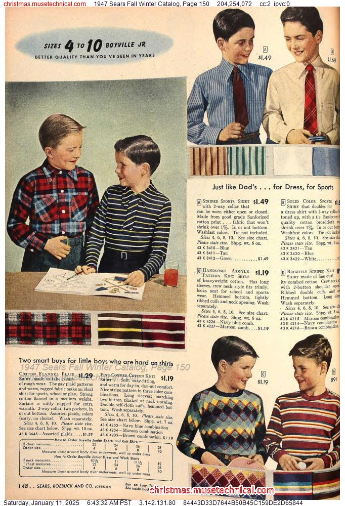 1947 Sears Fall Winter Catalog, Page 150