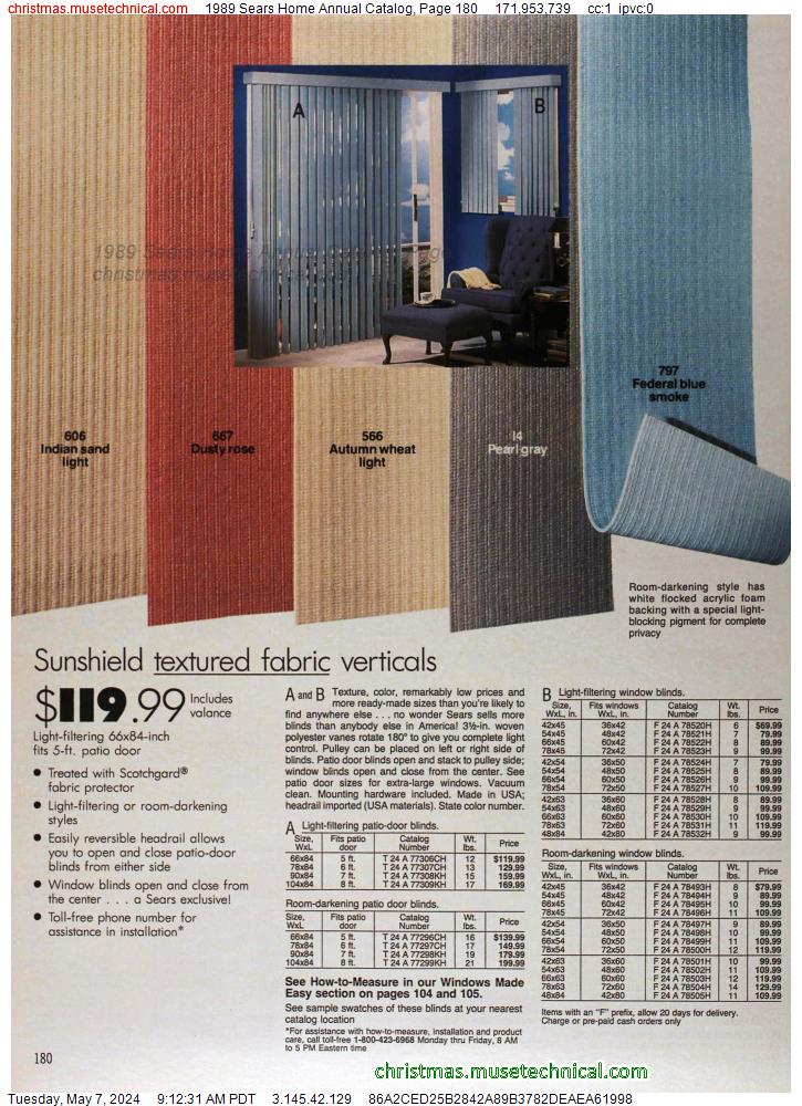 1989 Sears Home Annual Catalog, Page 180