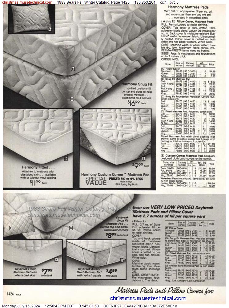 1983 Sears Fall Winter Catalog, Page 1420