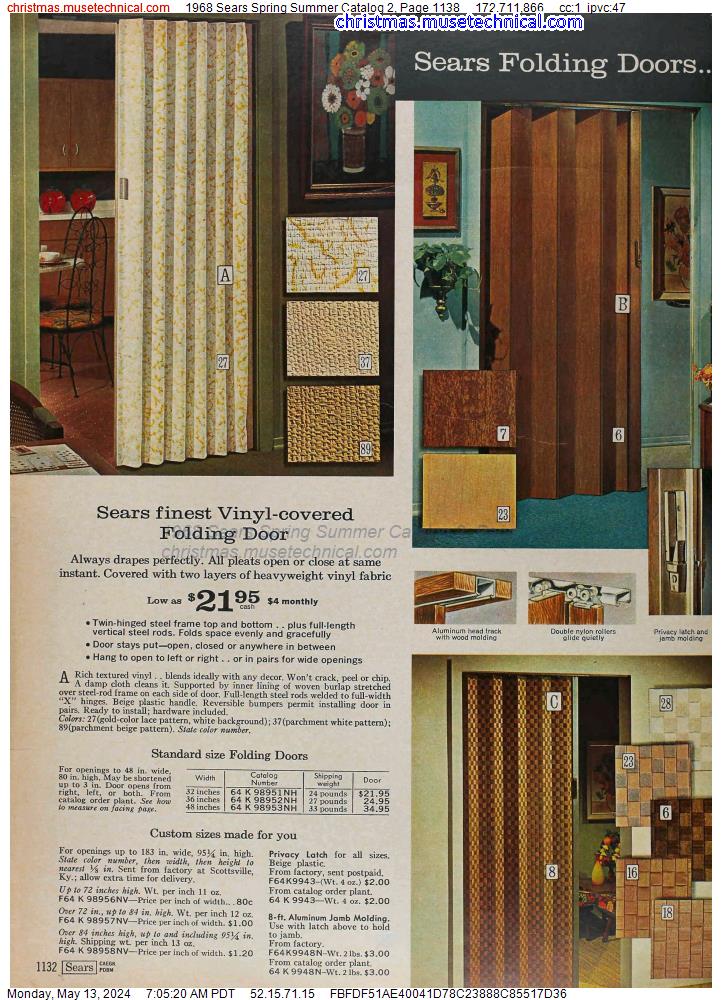 1968 Sears Spring Summer Catalog 2, Page 1138