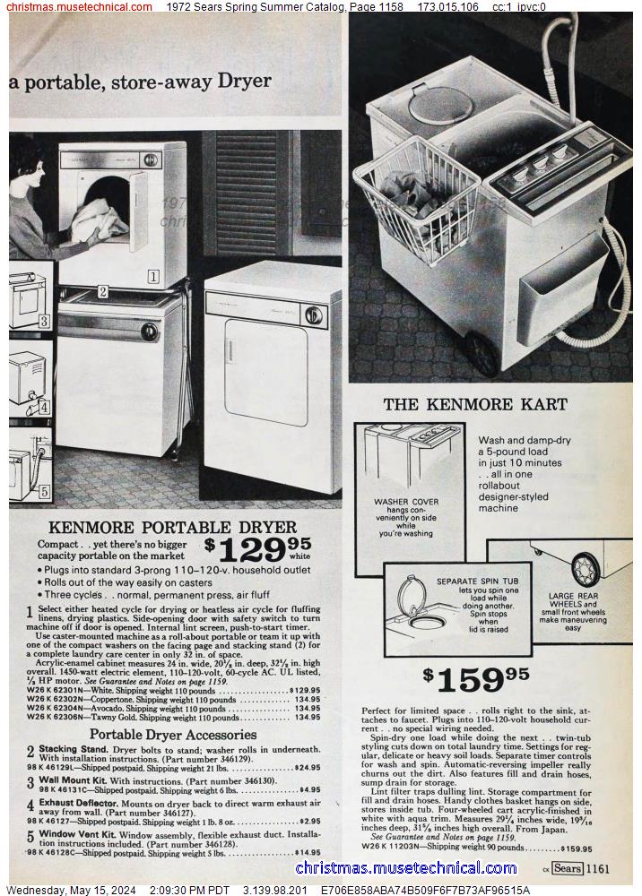 1972 Sears Spring Summer Catalog, Page 1158