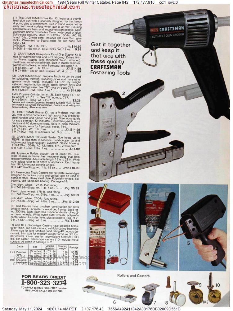 1984 Sears Fall Winter Catalog, Page 842